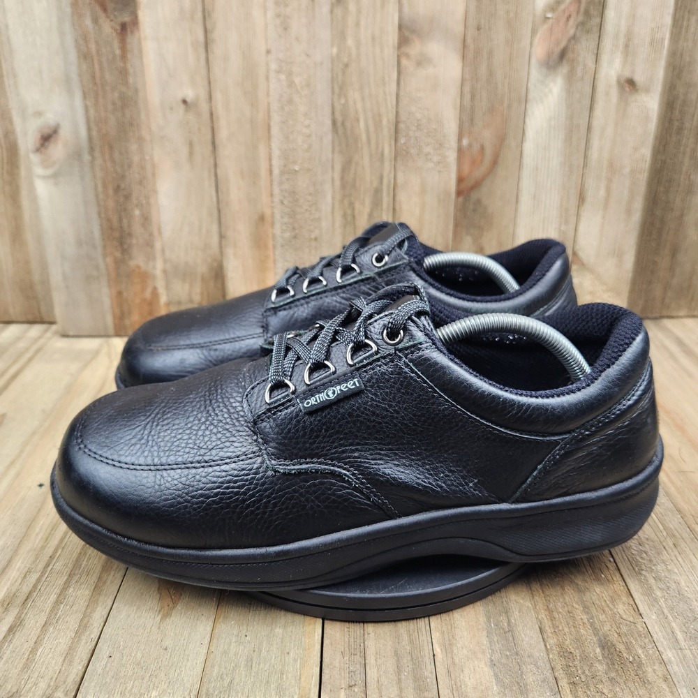 Orthofeet 410 Oxford Shoes Mens size 10.5 Extra Wide XW Mens Black Leather Lace